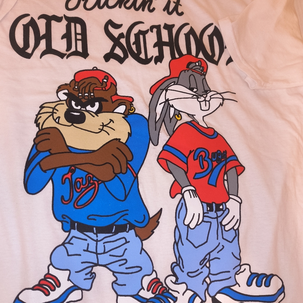 Warner Bros. Kids T-Shirt - White with Blue and Red Characters